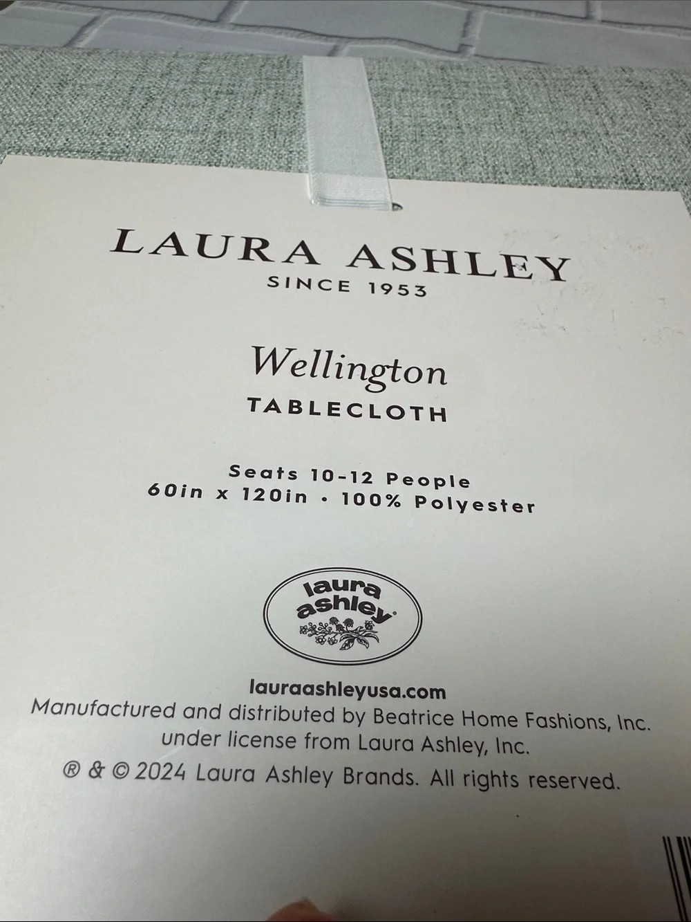 Laura Ashley Sage Green Wellington Tablecloth